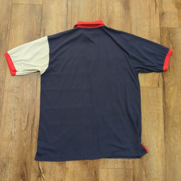 VTG Paco Jeans Stripe Men's 2XLT Tall Polo Shirt USA American Flag Y2K - Picture 6 of 7